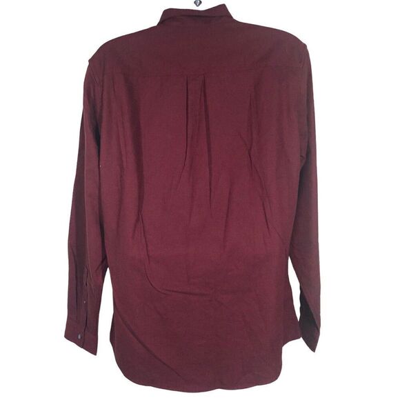 Eddie Bauer Shirt Mens Large Tall Maroon Field Flannel Chore Ranch Button Down - Picture 7 of 12